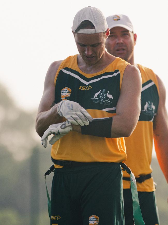 Brad Howard of the Australian Flag Football team. Picture: Jack Foley Photography