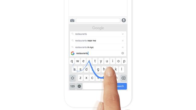 Swipe-style typing with Gboard