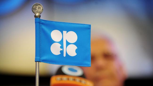 (FILES) This file photo taken on September 14, 2010 shows the logo of the of the Organization of the Petroleum Exporting Countries (OPEC) on display during OPEC's 50th anniversary press conference at the OPEC headquarters in Vienna. Mixed signals from OPEC ministers caused fresh volatility on oil markets on November 28, 2016 ahead of a meeting in Vienna meant to nail down a deal reducing the cartel's output by up to a million barrels per day. / AFP PHOTO / JOE KLAMAR