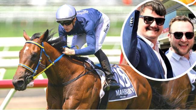 Kobie O'Brien, Corey Geran and stable star Mahbaby. Pictures: Facebook.