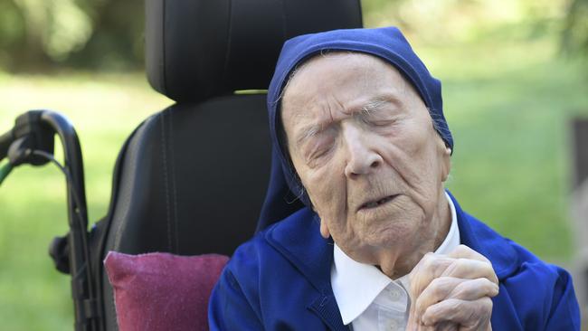 Lucile Randon of France, is the oldest known living person is aged 118 years. Also known as ‘Sister Andre’, she was born February 11, 1904. Picture: Nicolas Tucat / AFP)