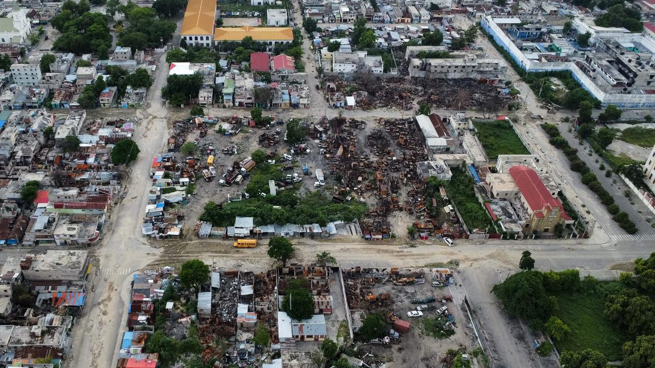 Aerial view of the massive destruction caused by armed gangs in the city of Port-au-Prince, Haiti, May 24, 2024. (Photo by Clarens SIFFROY / AFP)