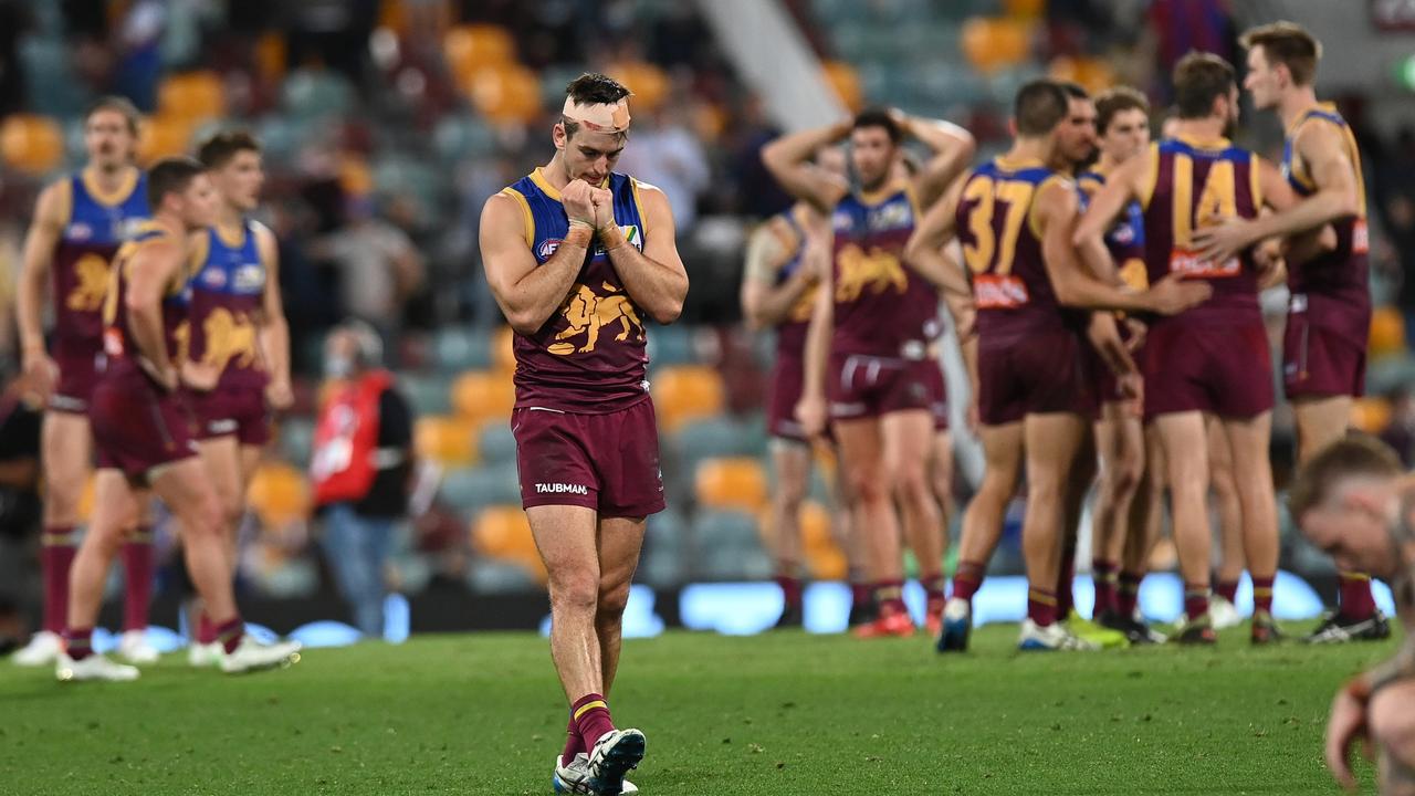 The Lions’ semi-final clash with the Bulldogs went right down to the wire. (Photo by Bradley Kanaris/Getty Images)