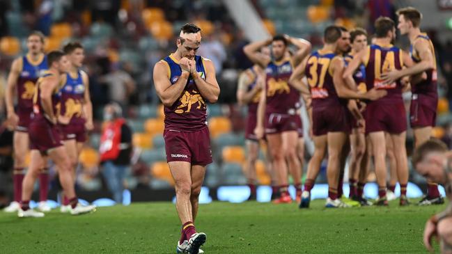 The Lions’ semi-final clash with the Bulldogs went right down to the wire. (Photo by Bradley Kanaris/Getty Images)