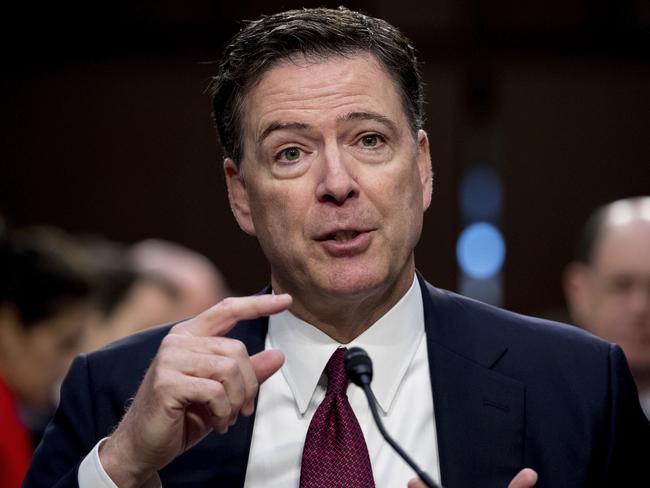 Former FBI director James Comey was sensationally sacked in May. Picture: Andrew Harnik/AP