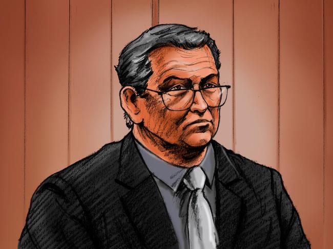 A court sketch of Greg Lynn during sentencing. Sketch: Paul Tyquin