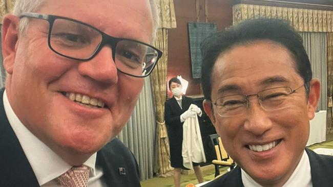 Former PM Scott Morrison with Japanese Prime Minister Fumio Kishida.