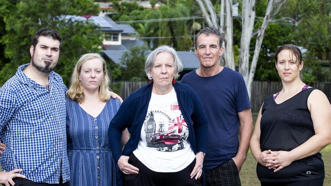 Rochedale South residents fed up with youth crime in the area with Vivian McDermott, middle. These residents have all had property stolen or have been victims of Youth crime. AAP Image/Renae Droop