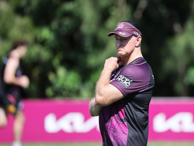 Michael Maguire watches over the first day of pre-season. Picture: Nigel Hallett