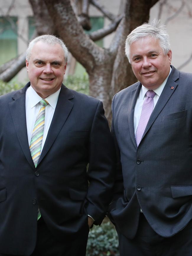 Centre Alliance Senators Stirling Griff and Senator Rex Patrick. Picture: Kym Smith
