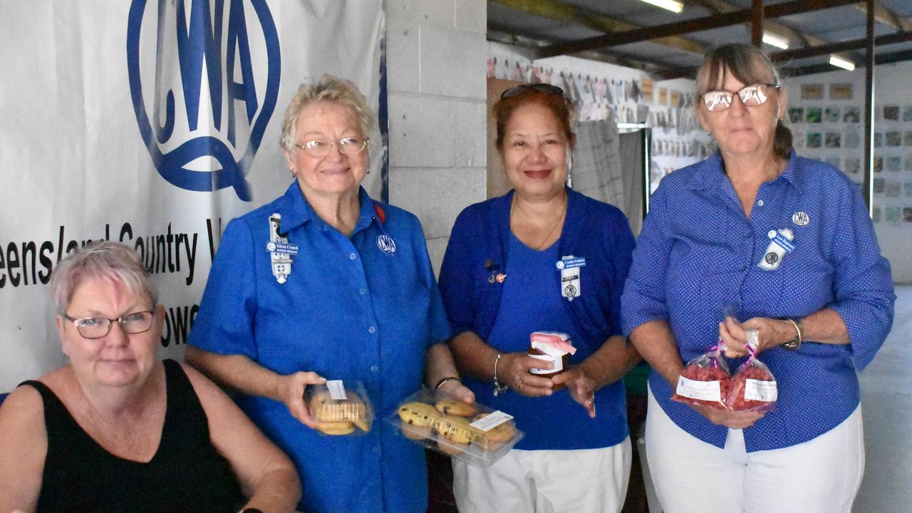 Bowen CWA new recruit Sharon Wright, president Eileen Crouch, and members Cynthia Prothero and Lyn Danvers attending the popular Bowen Show cake stall. Picture: Kirra Grimes