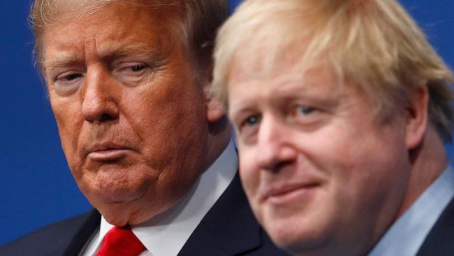 Mr Trump and Mr Johnson. Picture: AFP