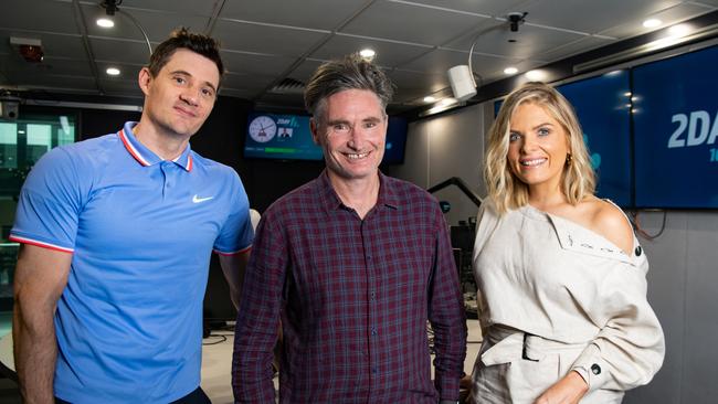 Ed Kavalee, Dave Hughes and Erin Molan started hosting the 2Day FM breakfast show in 2021.