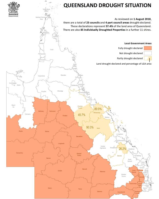 Queensland Drought Declarations Map