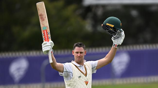 Tasmanian Beau Webster’s form for the Tigers has been rewarded with selection in the PM’s XI squad for a match against Pakistan in December. (Photo by Steve Bell/Getty Images)