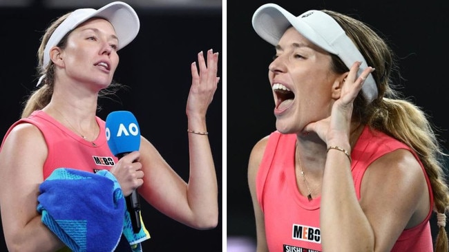 Danielle Collins had a wild reaction to her victory. Photos: News Corp