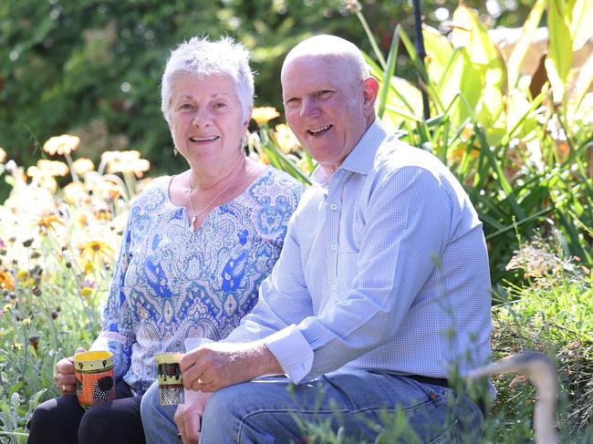 ADELAIDE, AUSTRALIA - NewsWire Photos November 7 2022: Chris and Heather Catlin at home in their garden in the suburb of Rostrevor, Adelaide. NCA NewsWire / David Mariuz