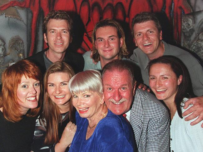 23/11/99 The Newman family of entertainment (Back Row L-R) Marc Newman, Marshall Styles and Paul Newman with (Front) Jayne Newman, Haydie Newman-Styles, (Mum and Dad) Tikki Taylor and John Newman and Gabe Newman at Dracula's Theatre Restaurant. p/.