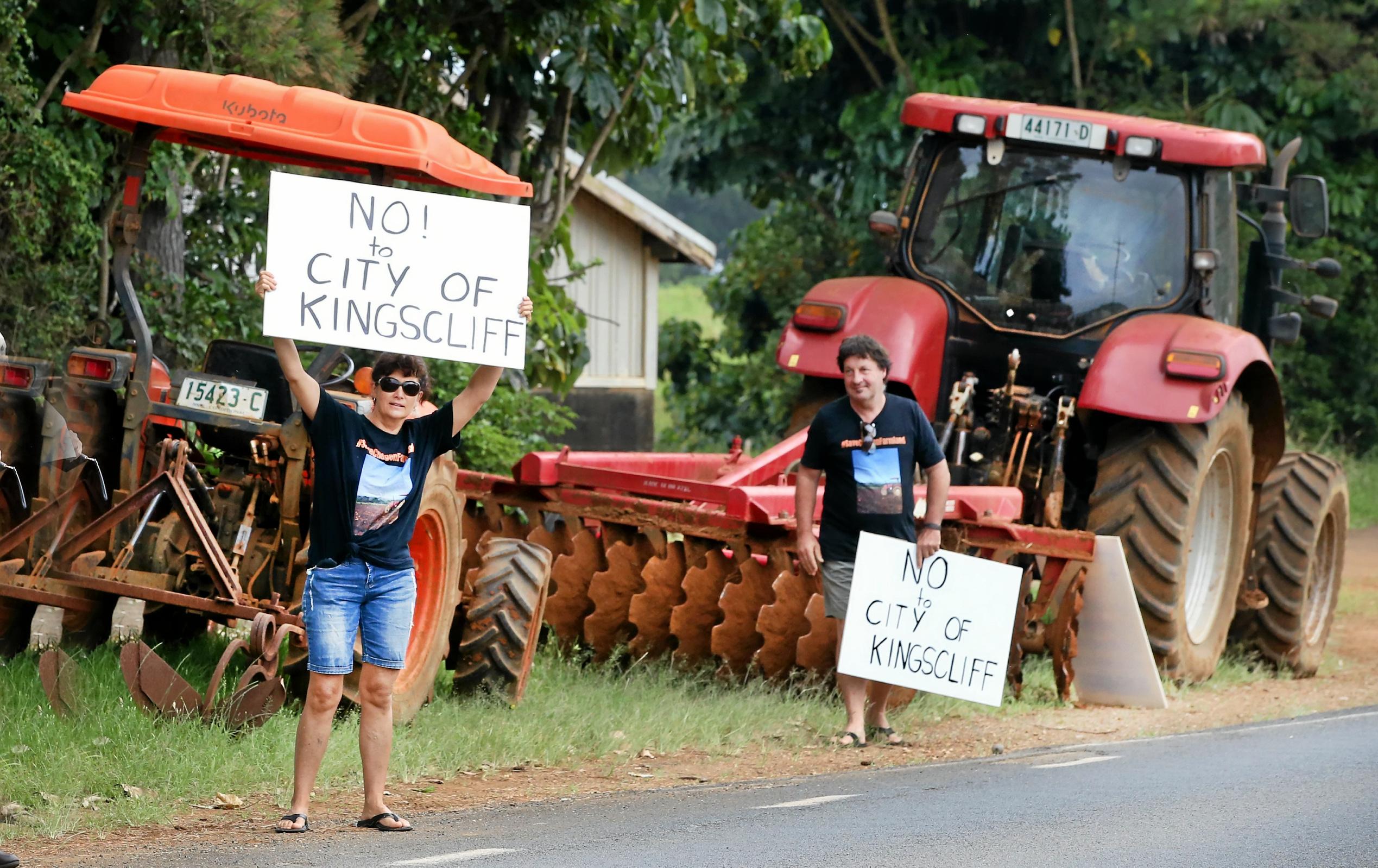 protest outside the site of the new Tweed Valley Hospital at Cudgen. Photo Scott Powick. Picture: Scott Powick