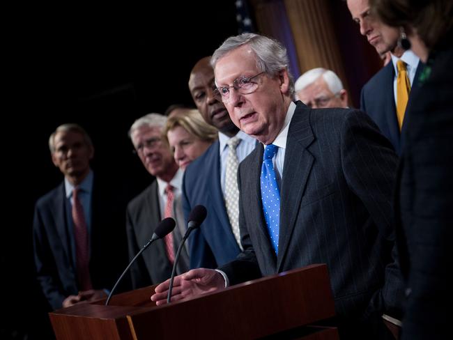 Senate Majority Leader Senator Mitch McConnell said Americans would respond positively to the controversial bill. Picture: AFP/Brendan Smialowski