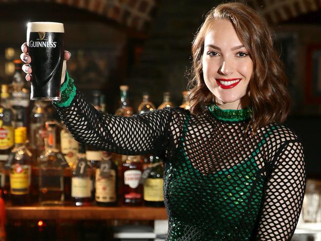 Julia Baar with the traditional Guinness.