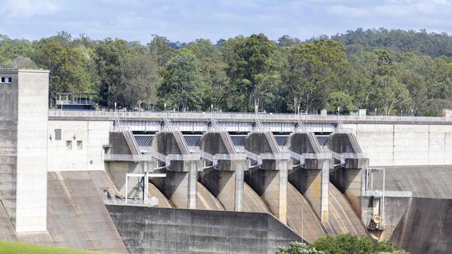 Water is being released from North Pine Dam, pictured in January 2024. Picture: Richard Walker