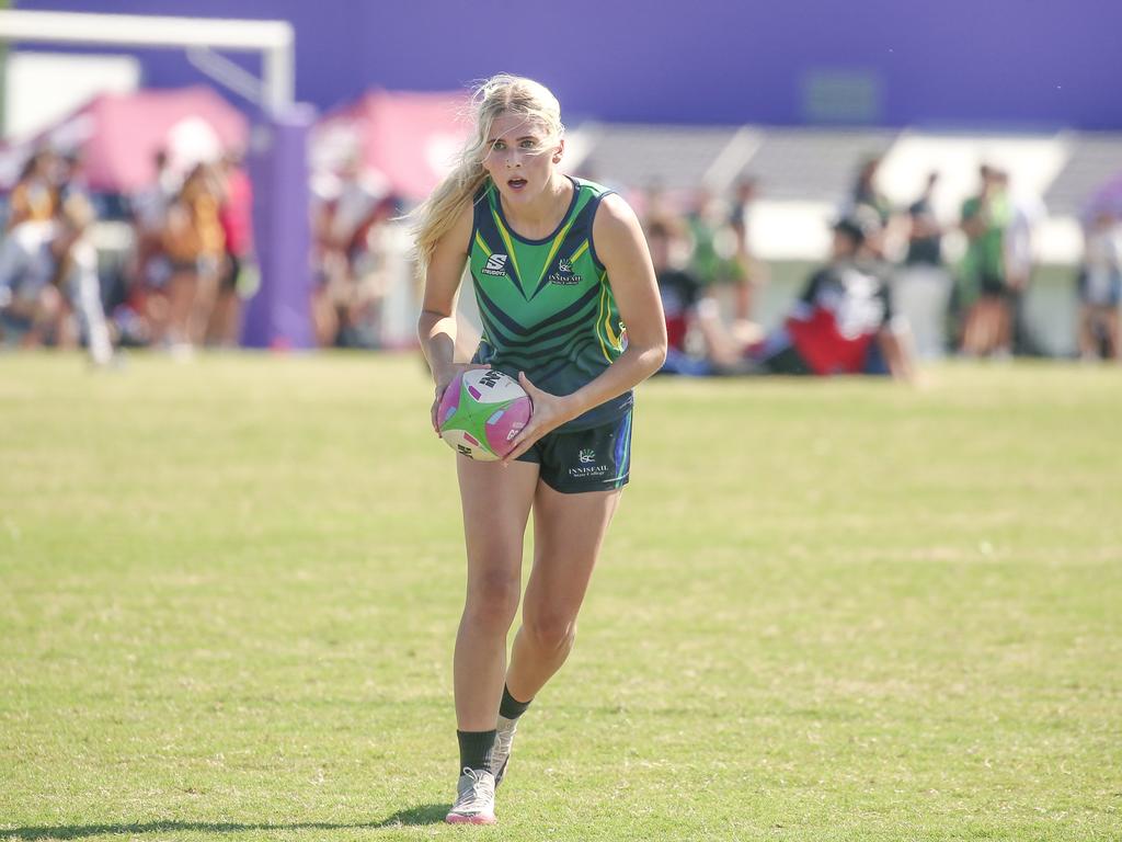 Cavendish Road State High V Innisfail State High at the 2024 Gold Coast Titans All Schools Touch Football Picture: Glenn Campbell