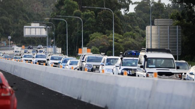 Congestion on the Pacific Motorway (M1) at Burleigh. Picture: NCA NewsWire/Scott Powick