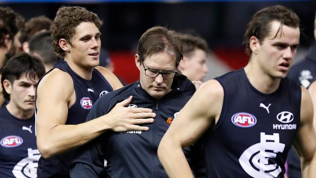 David Teague is under pressure to keep his job as Carlton coach.