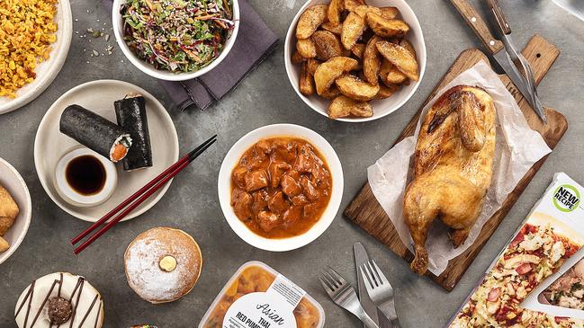 Some of the ready-to-eat and ready-to-heat meals at Coles Pagewood which can be ordered through Uber Eats.