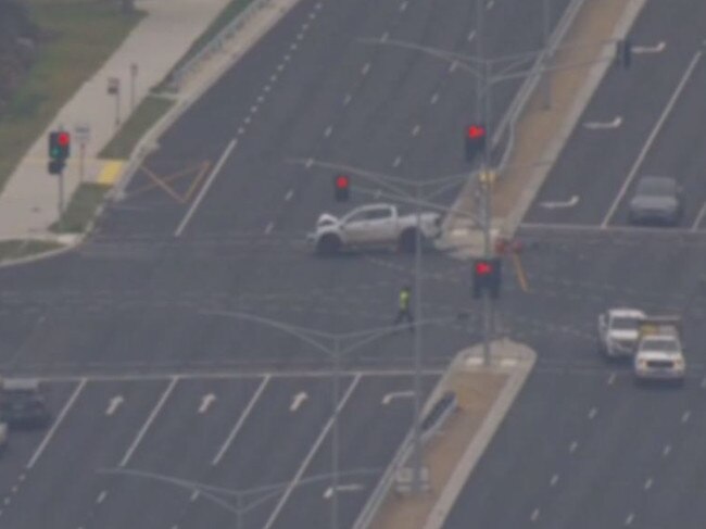 A man has died after allegedly running from the scene of a crash in Craigieburn. Picture: 7 news