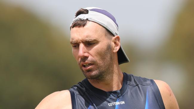 Jonathon Ceglar. Geelong welcomed back its full list for the first day of training held at North Shore football ground in Norlane on Monday afternoon. Picture: Alan Barber