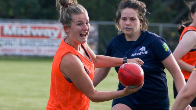 Maddie Edwards at Coburg's women's training.