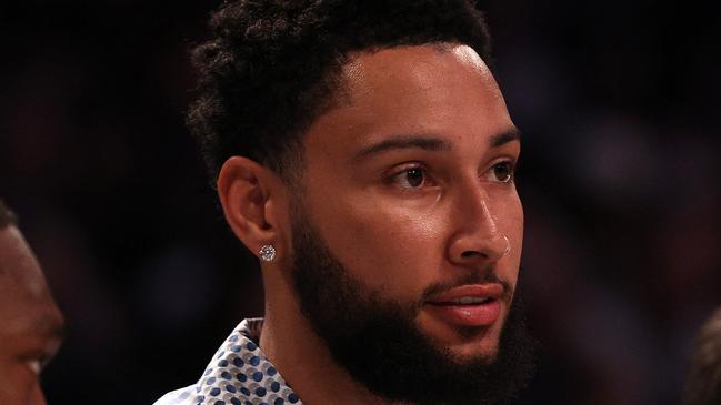 NEW YORK, NEW YORK - MARCH 05: Ben Simmons of the Brooklyn Nets looks on in the first half against the Philadelphia 76ers at Barclays Center on March 05, 2024 in New York City. NOTE TO USER: User expressly acknowledges and agrees that, by downloading and or using this photograph, User is consenting to the terms and conditions of the Getty Images License Agreement.   Mike Lawrie/Getty Images/AFP (Photo by Mike Lawrie / GETTY IMAGES NORTH AMERICA / Getty Images via AFP)