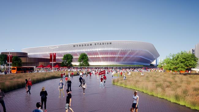 Artist impression of new A-League Western Melbourne stadium