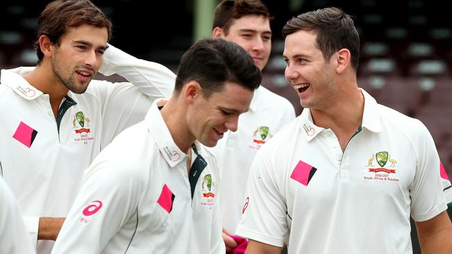 Australian players (clockwise from front) Peter Handscomb, Ashton Agar, Matt Renshaw and Hilton Cartwright.