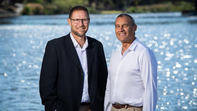 Cave divers Richard Harris, left, and Craig Challen. Picture: James Elsby