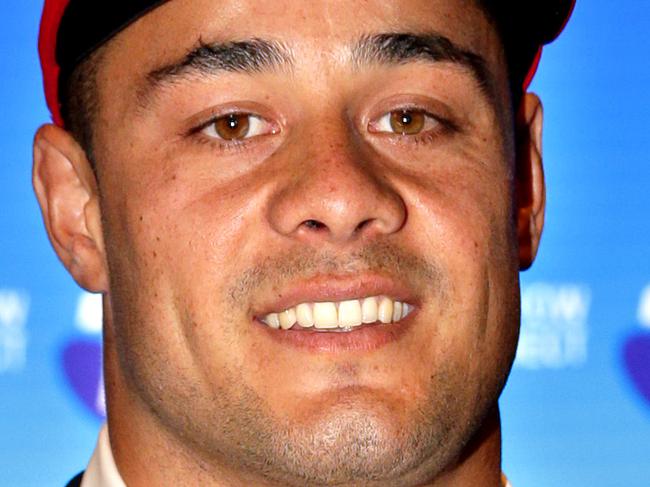 Jarryd Hayne at his press conference to announce he will be playing with the San Francisco 49ers .Picture Gregg Porteous