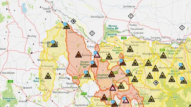 Two evacuation warnings issued in Victoria. Picture: VicEmergency