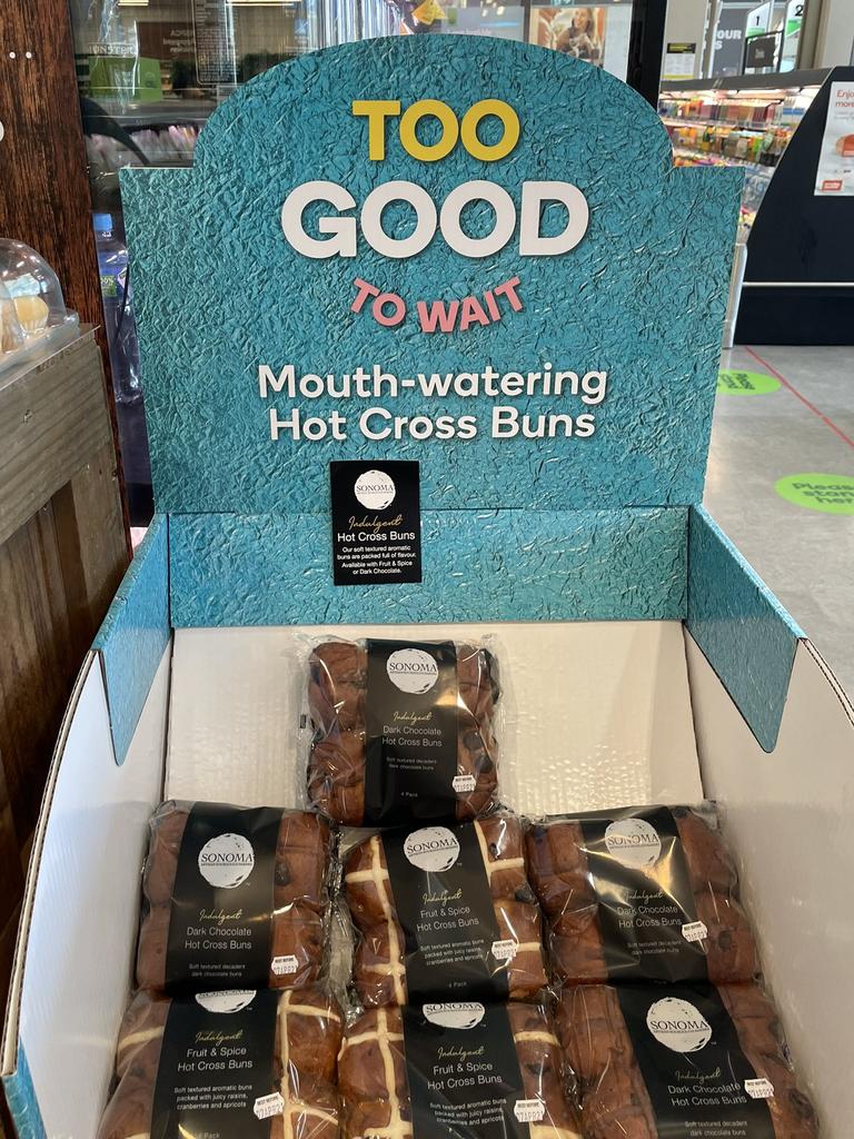 Woolworths will roll out its range of hot cross buns from Boxing Day. Picture: Twitter