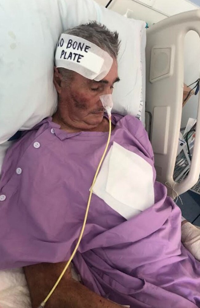 Rockhampton horse trainer John Poots in hospital in Brisbane earlier this month.