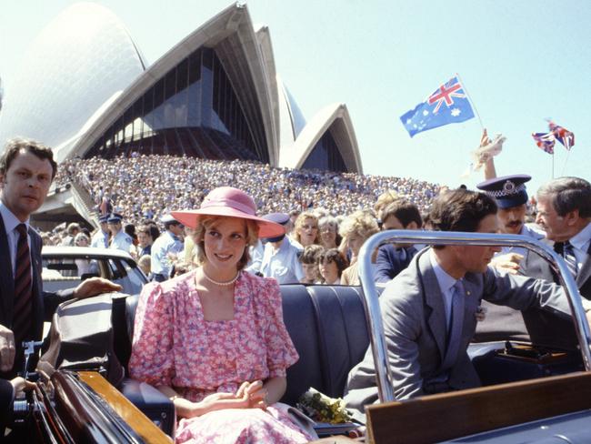 Prince Charles, The Prince of Wales And Diana, Princess Of Wales visited hoards of people packed on the steps of the Opera House during their royal tour in 1983. Picture: Tim Graham/Getty Images