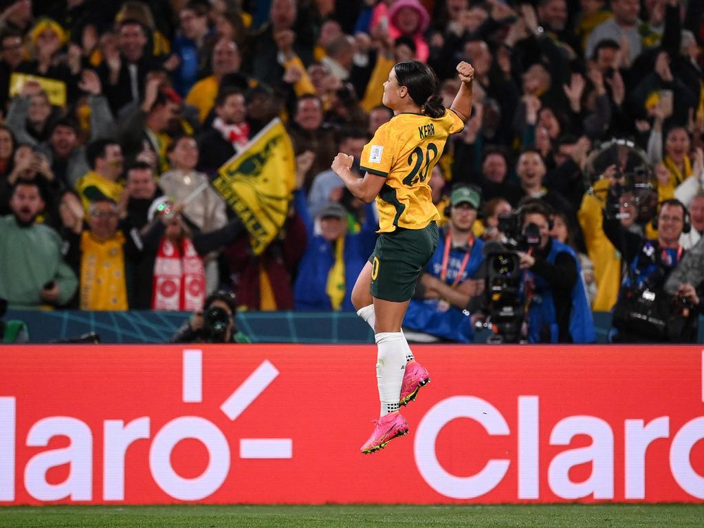 Sam Kerr gives the stadium and her country a moment they will never forget. Picture: FRANCK FIFE / AFP