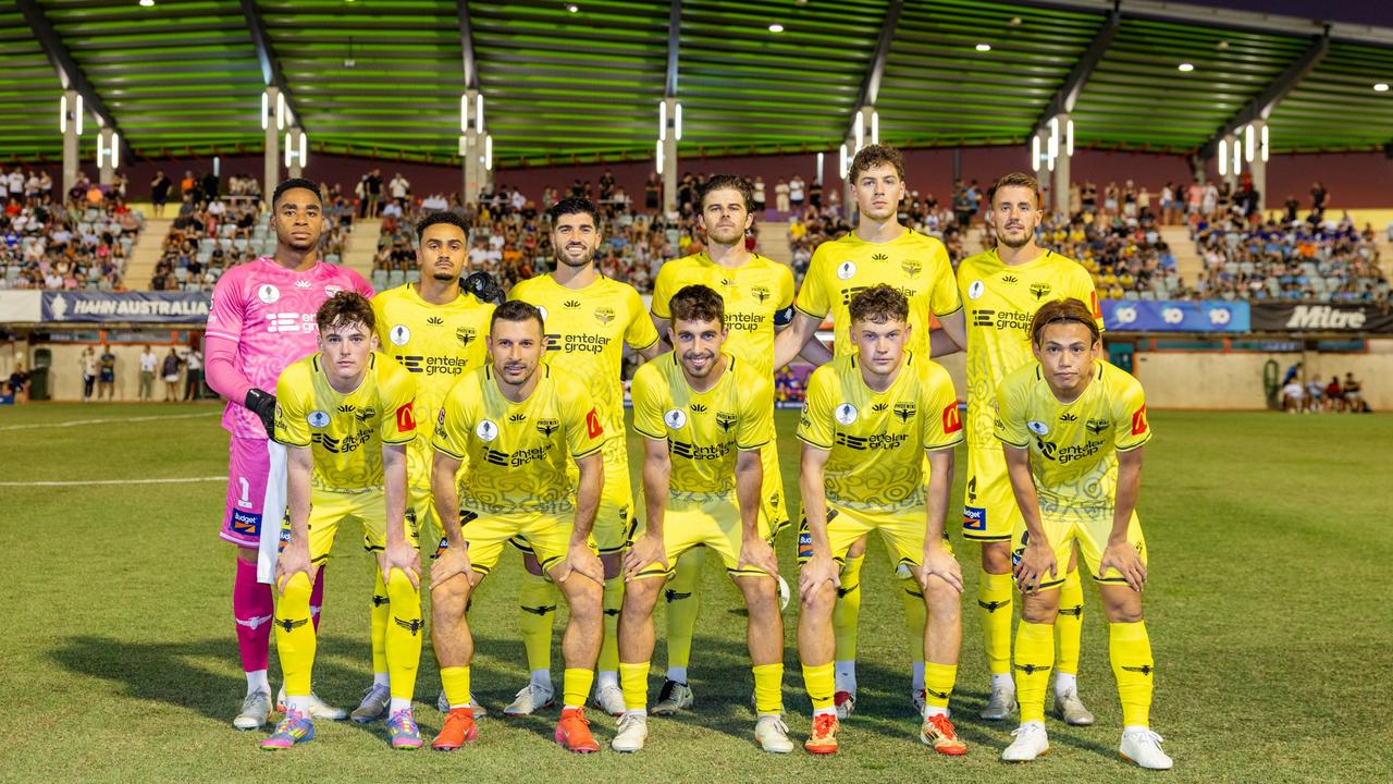 Wellington Phoenix before their Cup clash with Brisbane Roar, May 14, 2025. Picture: Pema Tamang Pakhrin