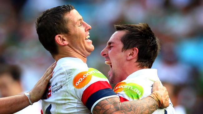 Former teammates Todd Carney and Micthell Pearce caught up with each other on the NSW north coast.