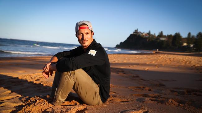 Dual snowboard cross world champion Alex Pullin at Newport Beach yesterday. Picture: Renee Nowytarger