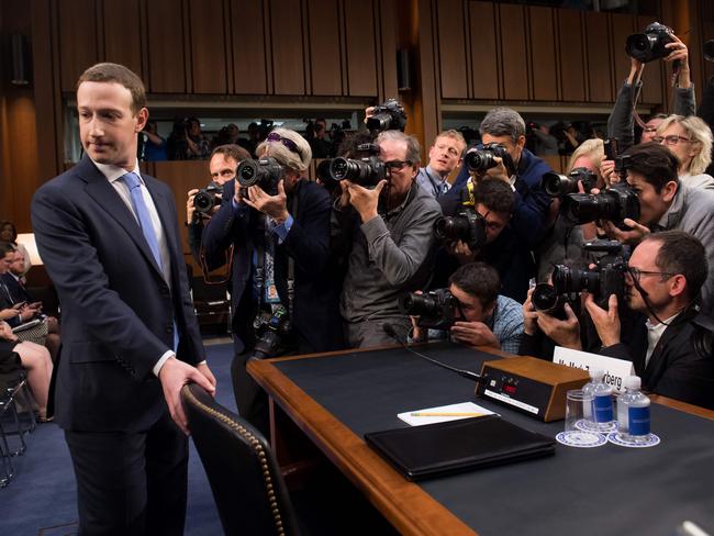 Facebook founder and CEO Mark Zuckerberg arrives to testify on Capitol Hill in Washington, DC.