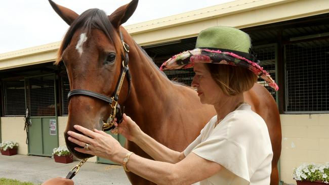 Gai Waterhouse inspects a yearling at Magic Millions. Picture: Mike Batterham