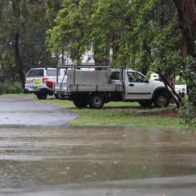 Localised flooding at Cleveland following Saturday's downpour.