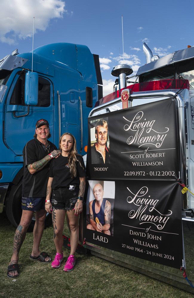 Travis and Jessica Williamson Lights on the Hill Trucking Memorial at Gatton Showgrounds, Saturday, October 5, 2024. Picture: Kevin Farmer